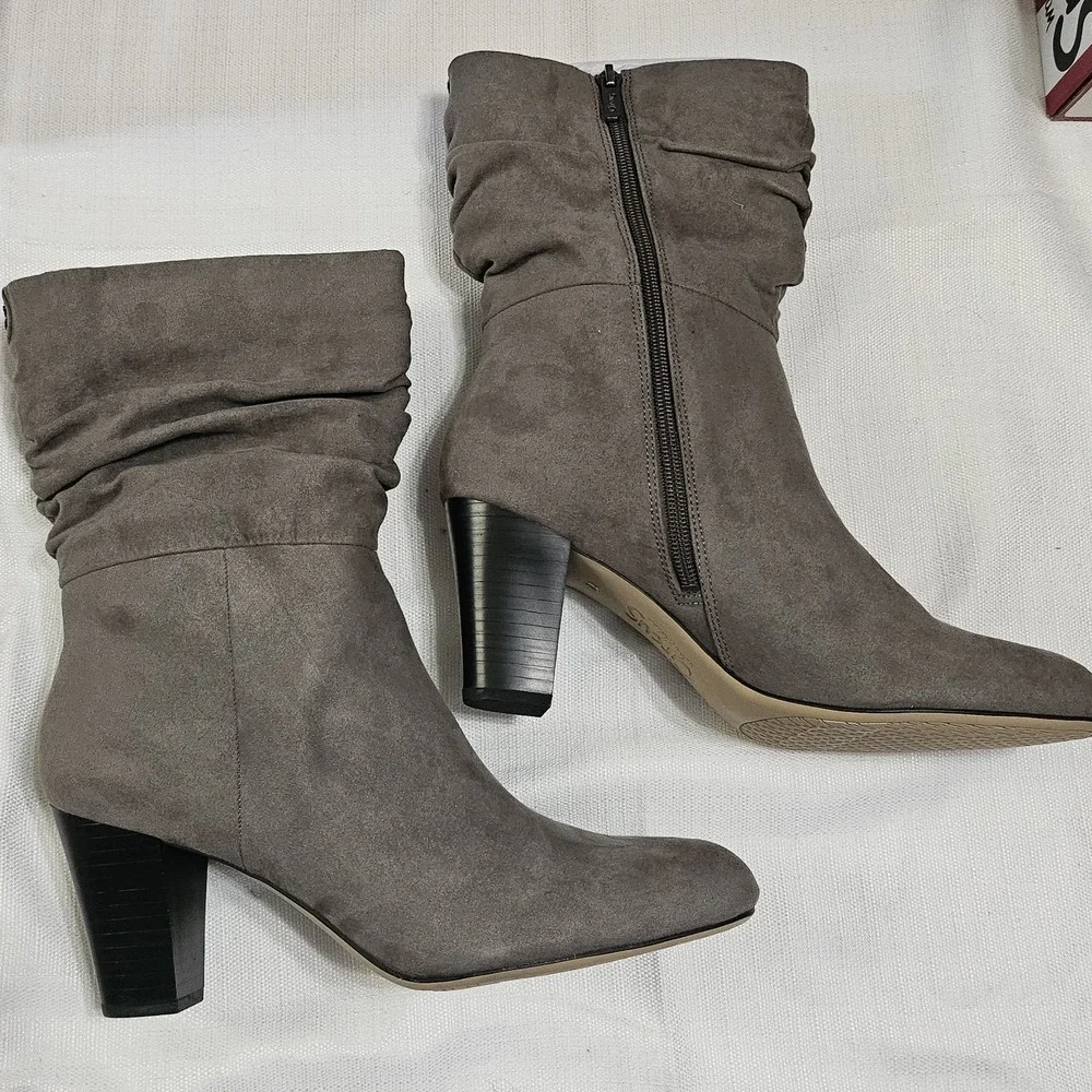 CIRCUS Willow by SAM EDELMAN Grey Suede Dress‎ Boot Side Zip 3